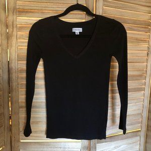 Black Calvin Klein Fitted Long Sleeve Shirt